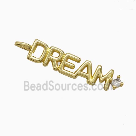 Copper Pendant Pave Zircon, Gold Plated