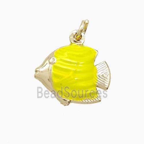 Enamel Copper Pendant, Gold Plated