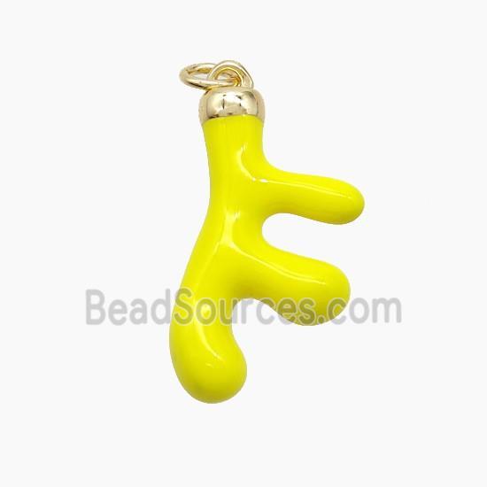 Enamel Copper Pendant, Gold Plated