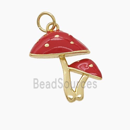 Enamel Copper Pendant, Gold Plated