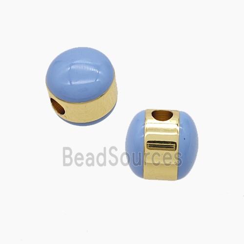Enamel Copper Bead, Gold Plated
