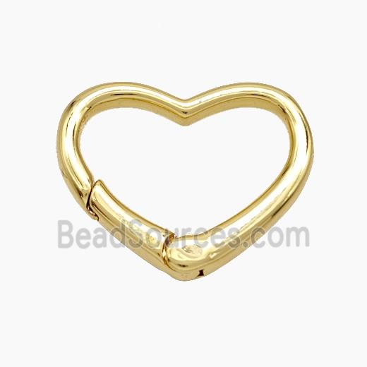 Copper Carabiner Clasp Heart 18K Gold Plated