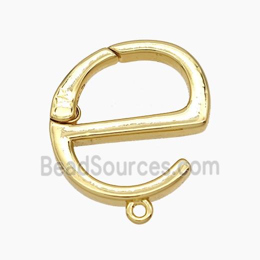 Copper Carabiner Clasp Letter-e 18K Gold Plated