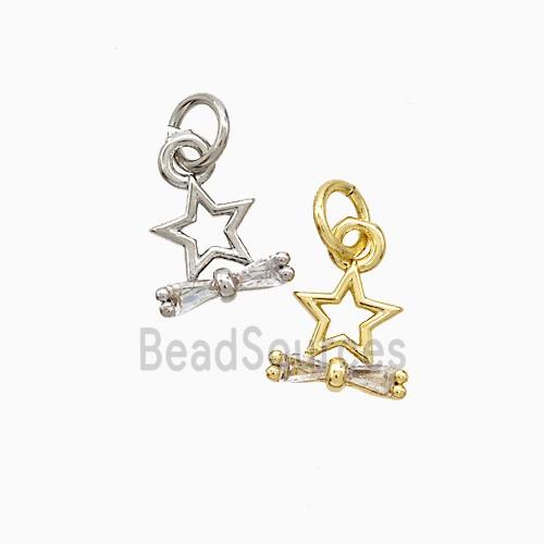 Copper Pendant Pave Zircon, Gold Plated
