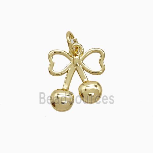 Copper Pendant Pave Zircon, Gold Plated