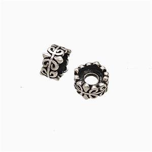 Copper Rondelle Beads Antique Silver, approx 7mm