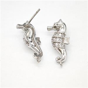Copper Earring Pave Zircon, Gold Plated, approx 10-20mm