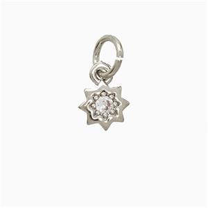 Copper Pendant Pave Zircon, Gold Plated, approx 6mm