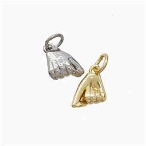 Copper Pendant Pave Zircon, Gold Plated, approx 10mm