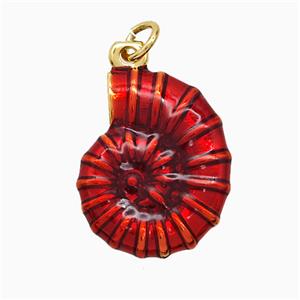 Enamel Copper Pendant, Gold Plated, approx 15-20mm