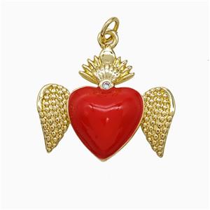 Enamel Copper Pendant, Gold Plated, approx 20-25mm