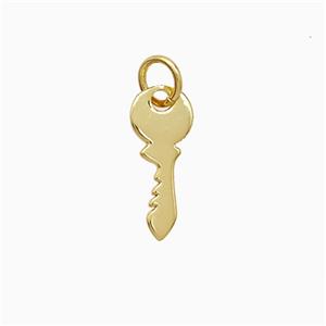 Copper Key Pendant 18K Gold Plated, approx 6-15mm