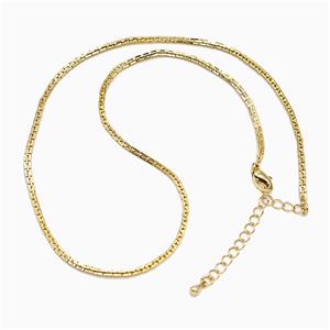 Copper Necklace, Gold Plated, approx 2mm, 40-45cm length