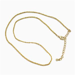 Copper Necklace, Gold Plated, approx 1.6mm, 40-45cm length