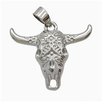 Copper Bullhead Pendant Platinum Plated, approx 21-27mm