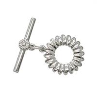 Copper Flower Toggle Clasp Platinum Plated, approx 16mm, 23mm