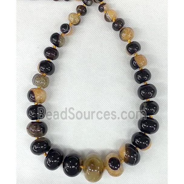yellow Druzy Agate rondelle beads Necklace Chain