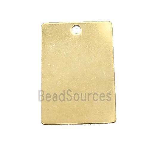 Stainless Steel Rectangle Pendant Gold Plated