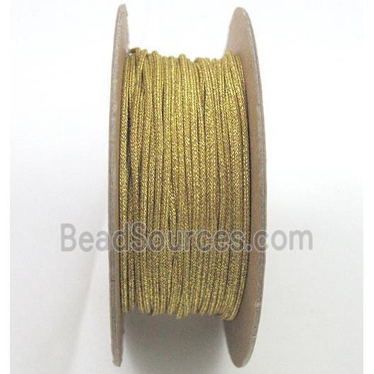 metallic cotton cord, jewelry wire, gold
