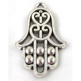 Tibetan Silver hamsahand pendants, Zn Alloy