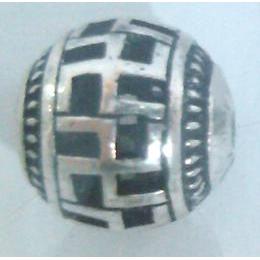 round tibetan silver beads, hollow, lead free and nickel free