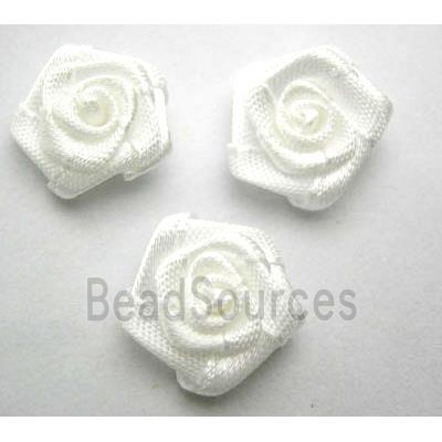 White Hand-Weave Clothing Rose Flower
