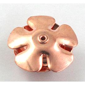 Rose bead, copper, Red copper Plated