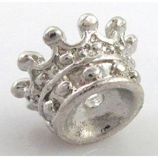 Alloy crown bead, antique silver