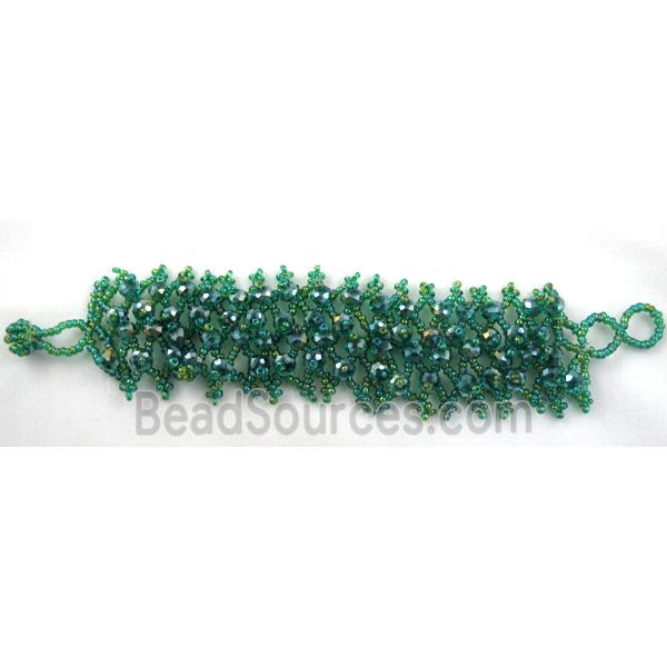 Chinese Crystal glass Bracelet, seed glass bead