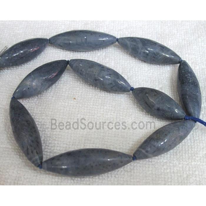 blue Coral Fossil Beads, chrysanthemum, rice-shape