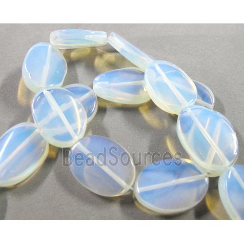 opalite beads, white, twist