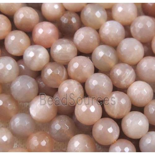 natural sunstone bead, faceted round
