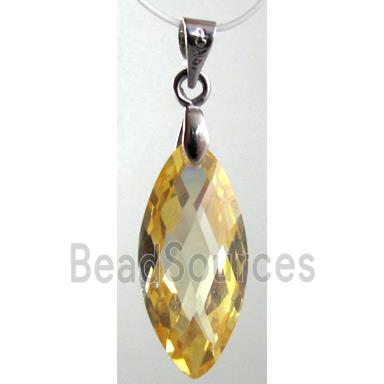 Cubic Zirconia pendant, golden