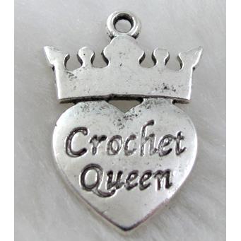 Tibetan Silver Crown Pendant non-nickel