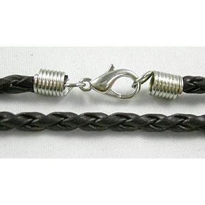 Black PU leather Necklace Cord