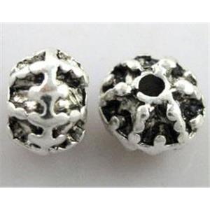 Tibetan Silver spacer bead, lead free and nickel free, 10mm dia