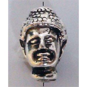 Buddha charm, bracelet-spacer, Tibetan Silver Bead, lead free and nickel free, 10x14mm