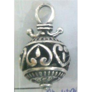 lead free and nickel free Tibetan Silver hollow pendant, approx 9mm ball