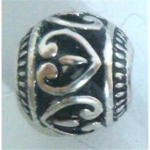 round tibetan silver hollow beads, lead free and nickel free, approx 15mm dia, 7mm hole