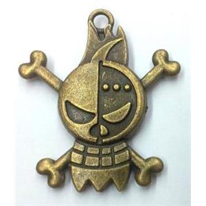 tibetan silver pendant non-nickel, bronze, approx 30x35mm