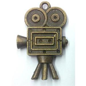 tibetan silver pendant non-nickel, bronze, approx 25x39mm