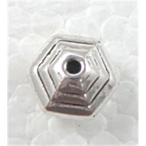 Tibetan Silver Cobweb Non-Nickel, 11mm dia, 8mm thick