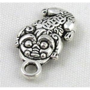tibetan silver pendant, non-nickel, approx 10x18.5mm