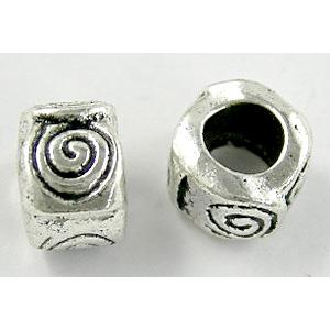Tibetan Silver spacer Bead Non-Nickel, 9mm dia, hole:5mm