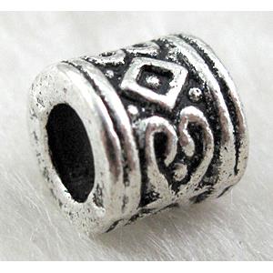 Tibetan Silver Spacer Non-Nickel, 7.8mm dia, hole:4mm