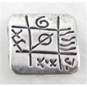 Chinese symbol charms, Tibetan Silver Non-Nickel, 12.5x12.5mm,3mm thin