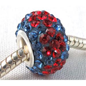 acrylic bead with middle east rhinestone, 10x15mm, 5mm hole