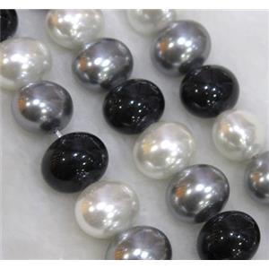 Pearlized Shell Bead, potato shape, approx 16x19mm