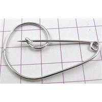 Brooch, clip pins, copper, platinum plated, 34x50mm