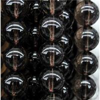 smoky quartz beads, smooth round, dye, approx 10mm dia, 38pcs per st